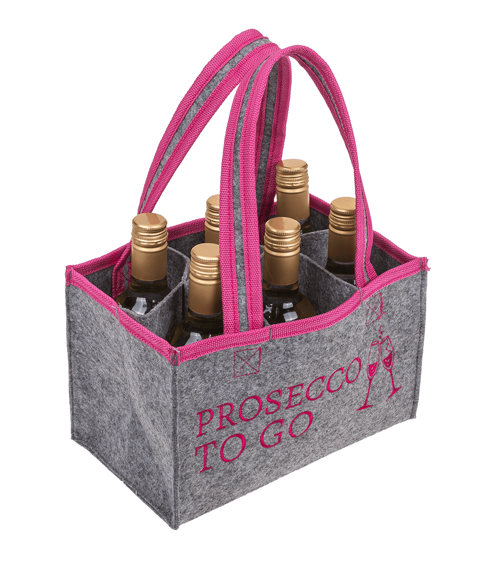 Grey Felt Bag, Prosecco to go,
