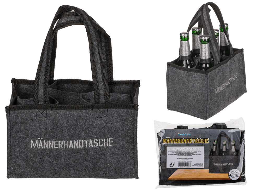 Felt Bottle Bag, Männerhandtasche,