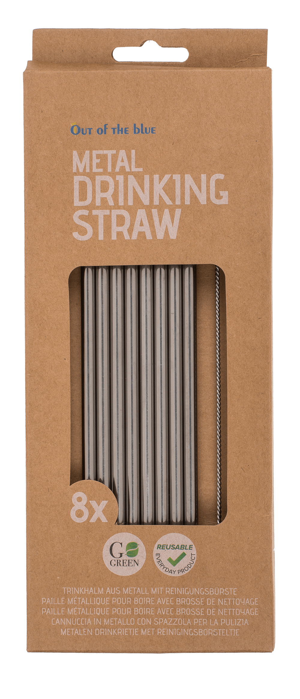 Metal drinking straw with cleaning brush,