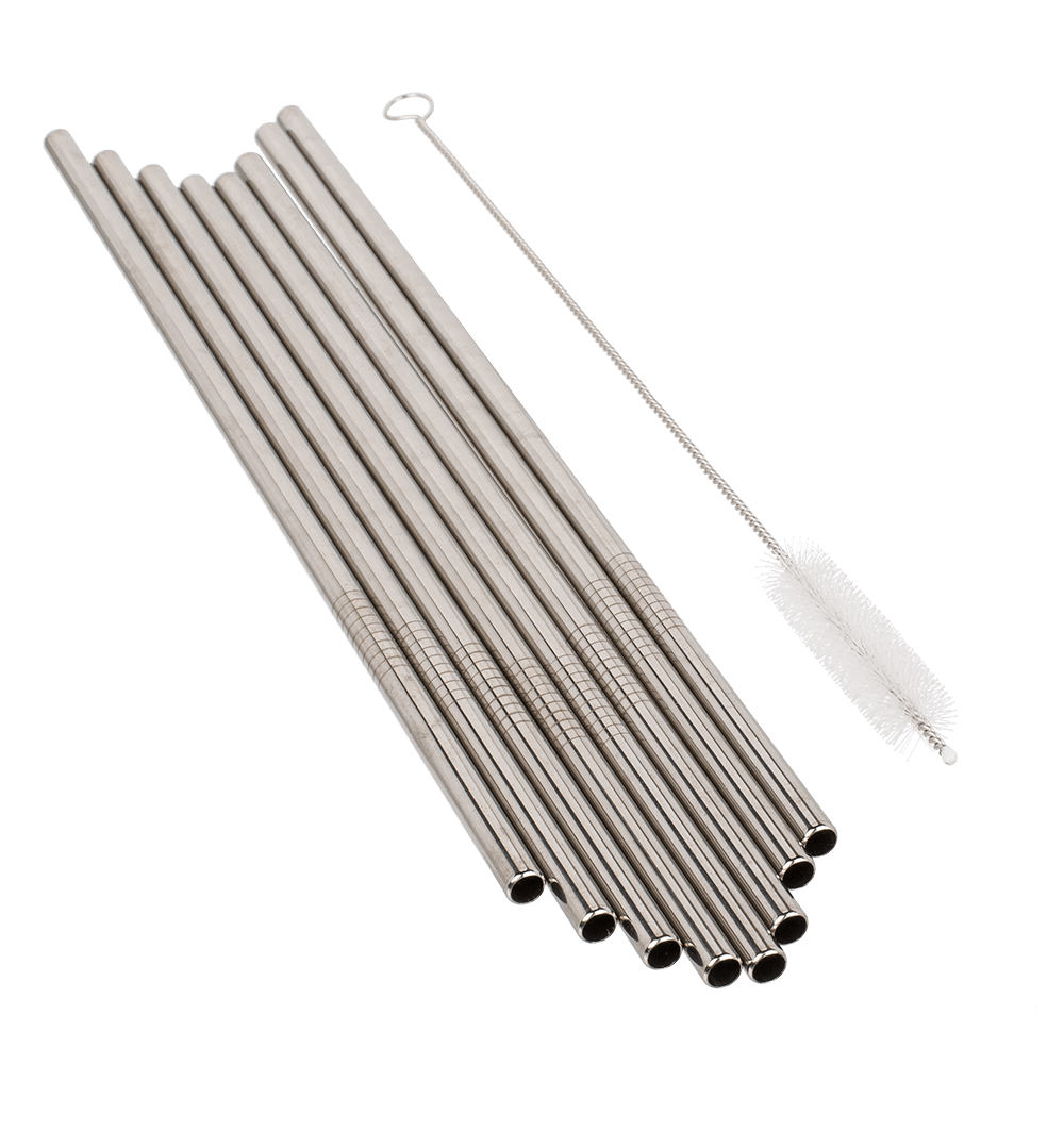 Metal drinking straw with cleaning brush,