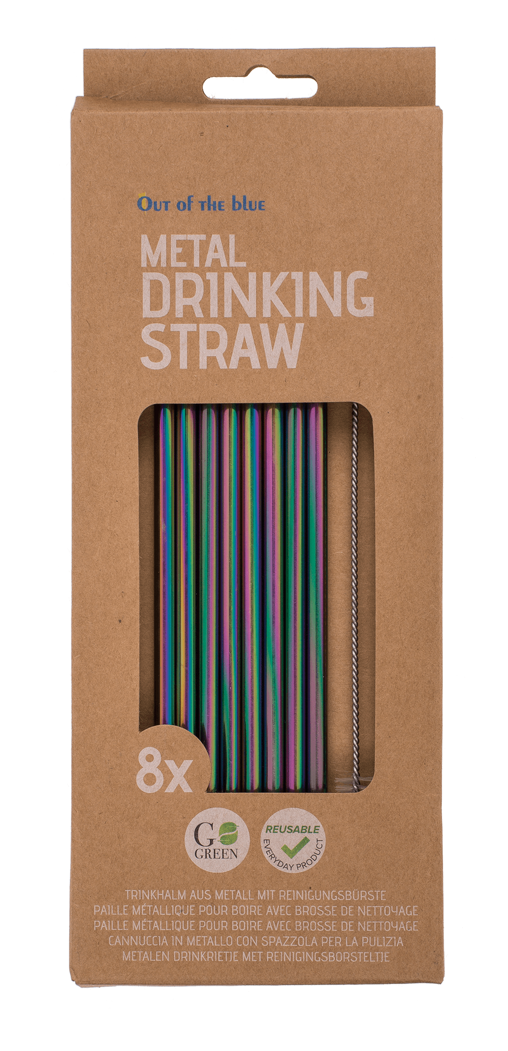 Metal drinking straw with cleaning brush,