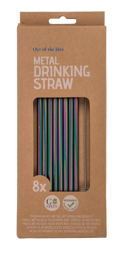 Metal drinking straw with cleaning brush,