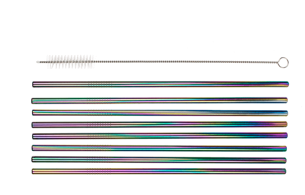 Metal drinking straw with cleaning brush,
