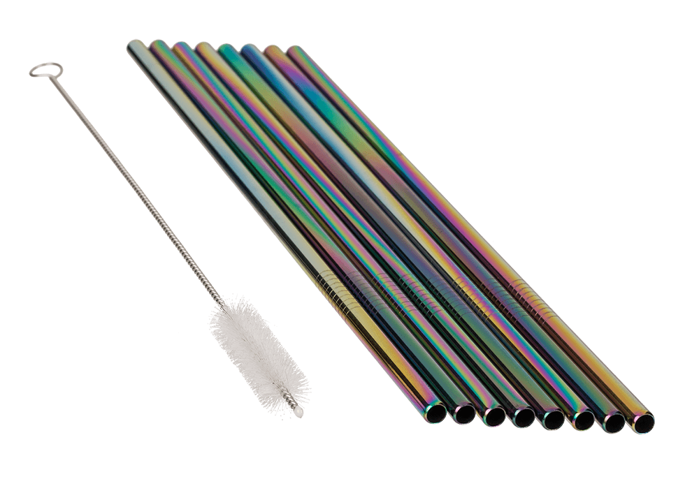Metal drinking straw with cleaning brush,