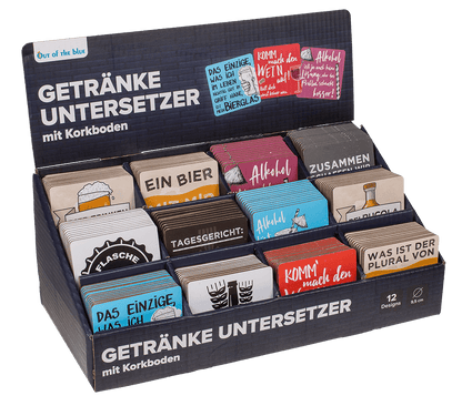 Coaster with cork backing, Slogans