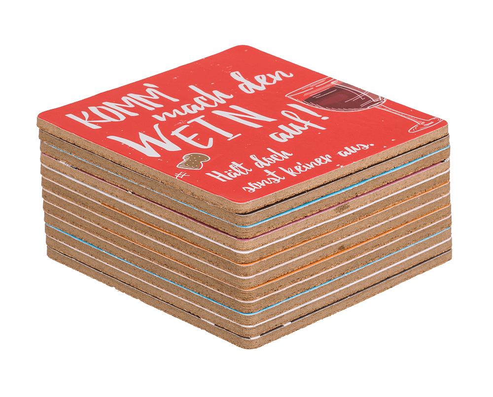 Coaster with cork backing, Slogans