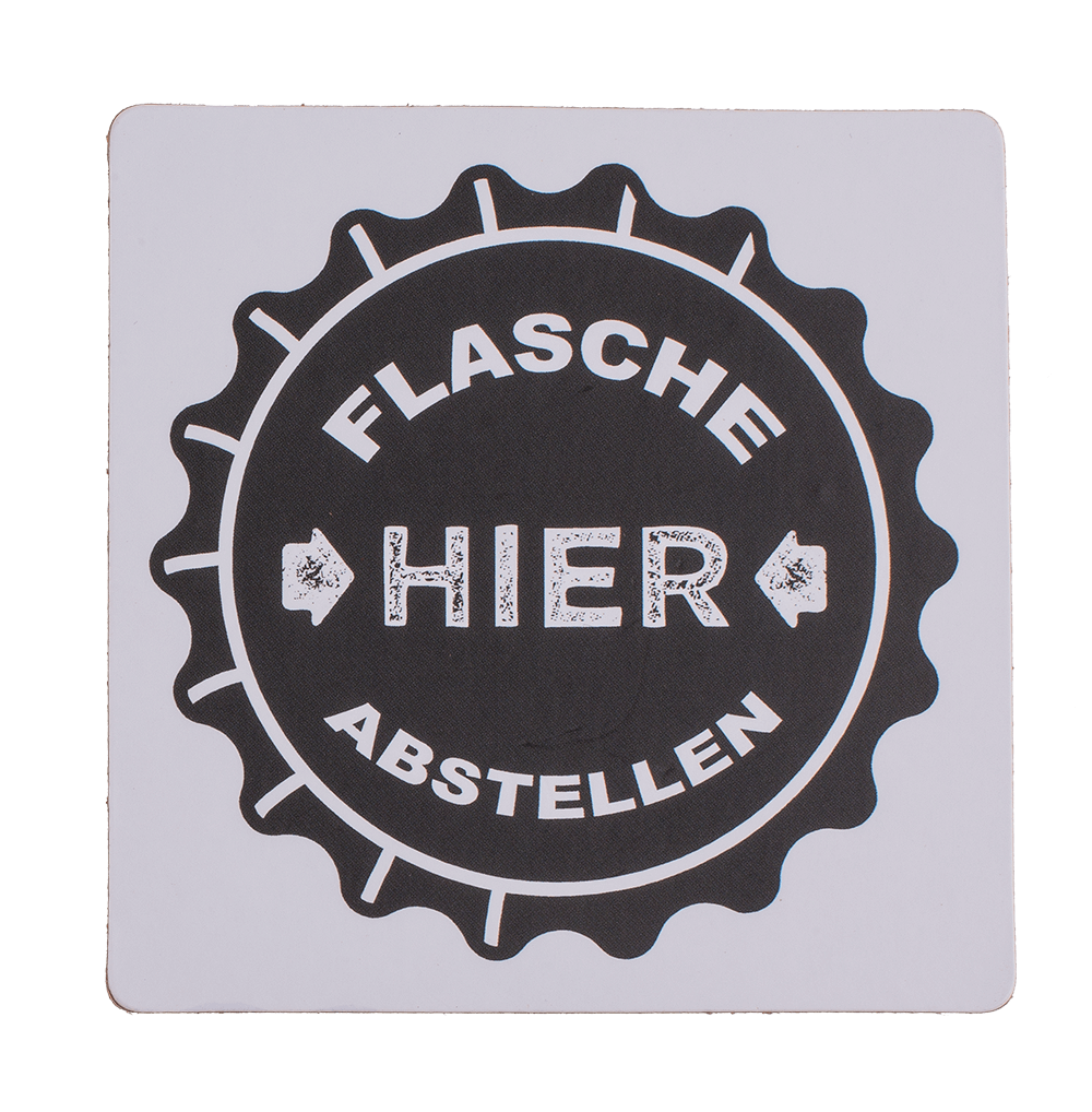 Coaster with cork backing, Slogans