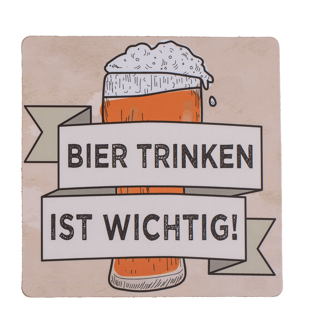 Coaster with cork backing, Slogans