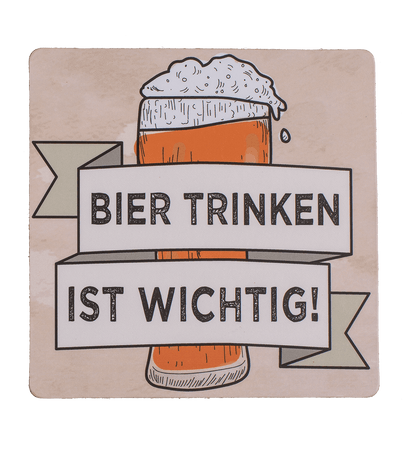 Coaster with cork backing, Slogans