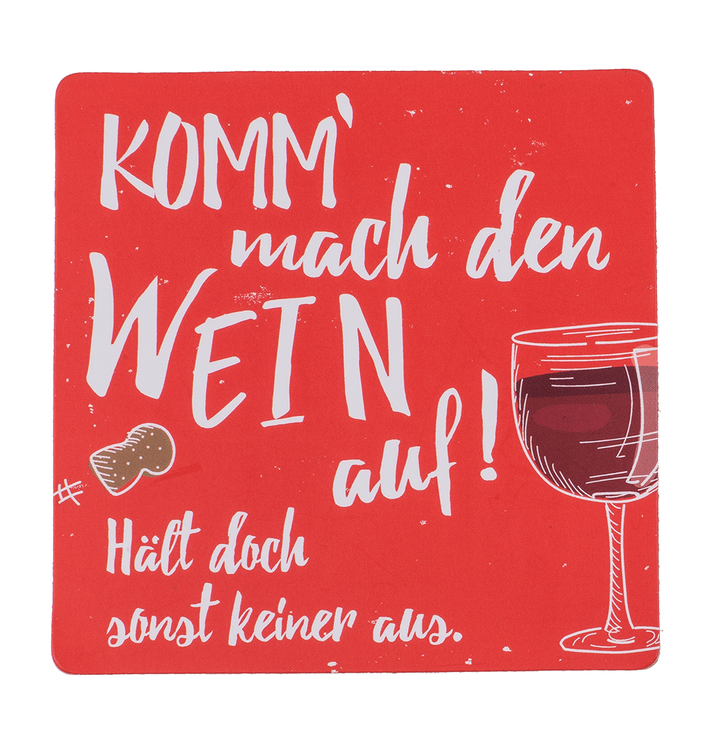 Coaster with cork backing, Slogans