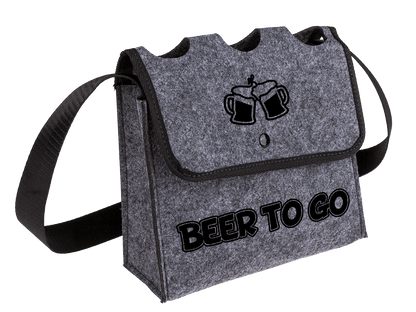 Grey shoulder bag, Beer to go, for 3 bottles
