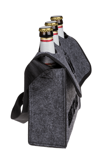 Grey shoulder bag, Beer to go, for 3 bottles