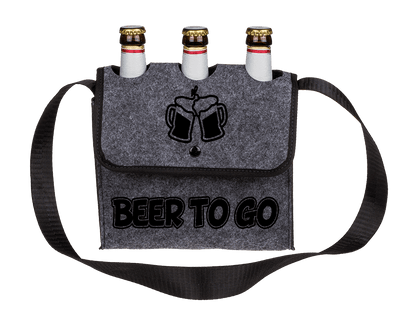 Grey shoulder bag, Beer to go, for 3 bottles