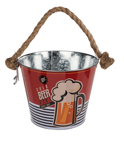 Metal Beer Bucket with Bottle Opener, Beer