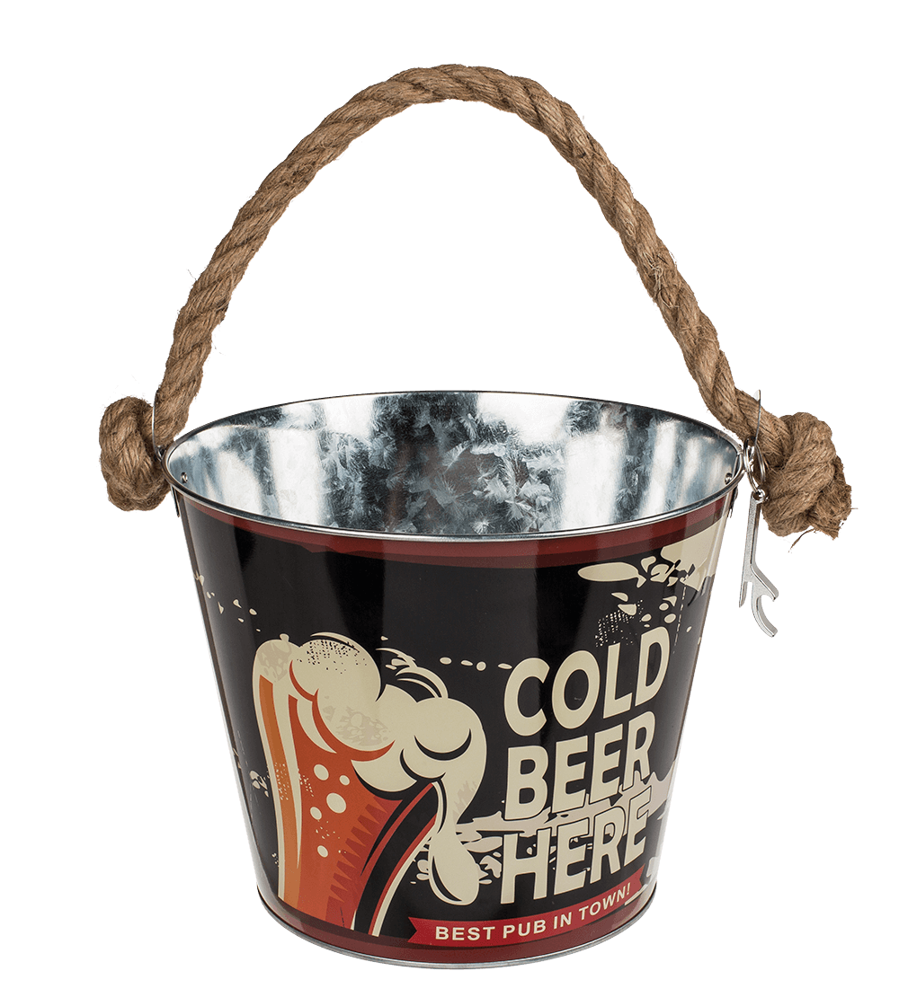 Metal Beer Bucket with Bottle Opener, Beer