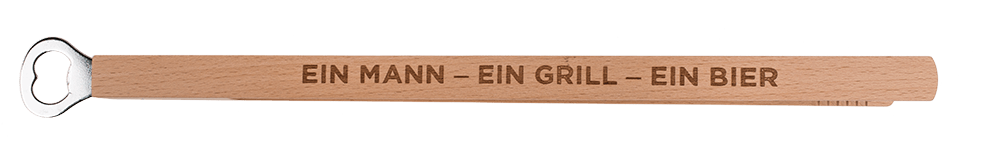 Wooden BBQ-Tongs with bottle opener,