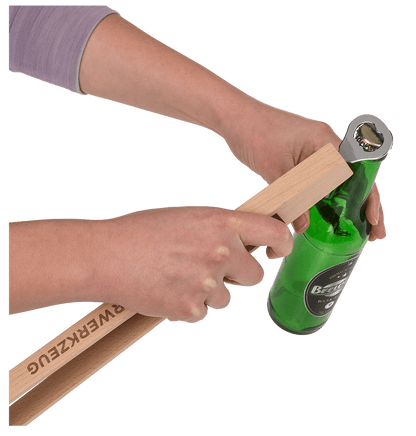 Wooden BBQ-Tongs with bottle opener,