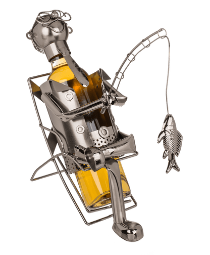 Metal bottle holder, Fishing man II,