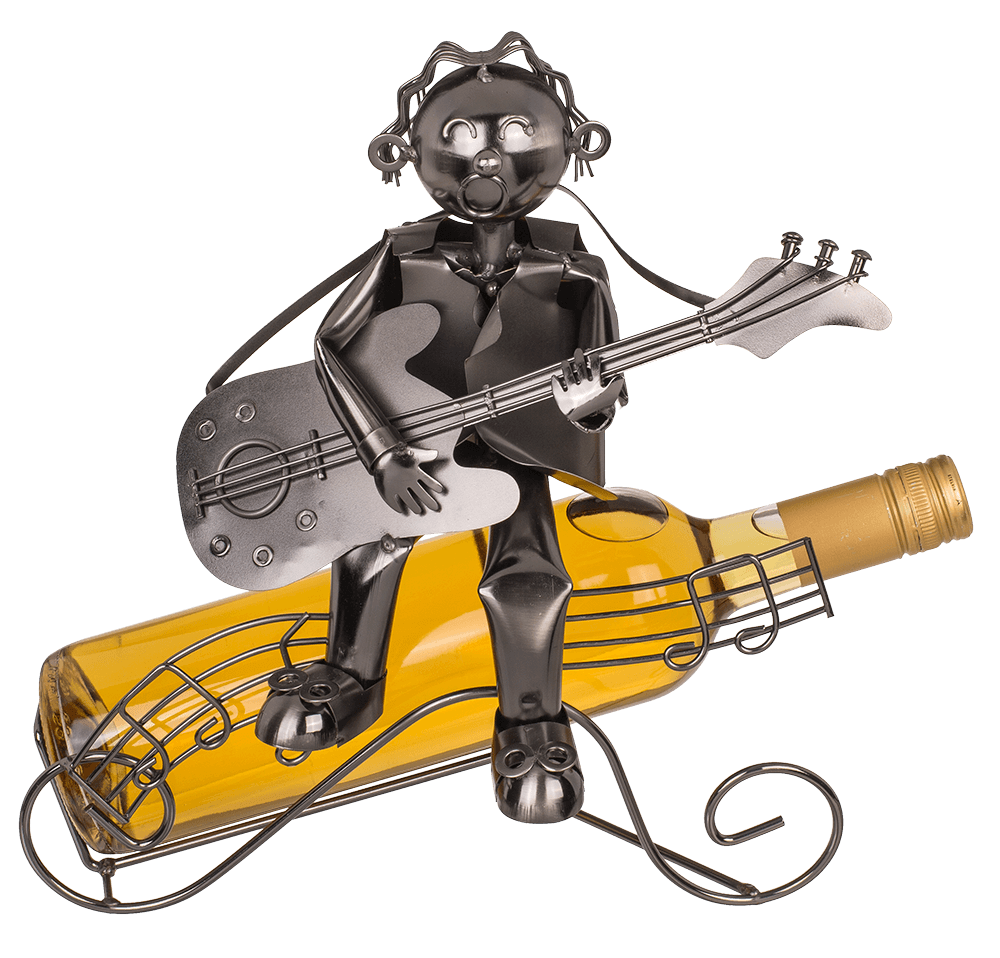 Metal bottle holder, Musican II,  ca. 28  x 25 cm