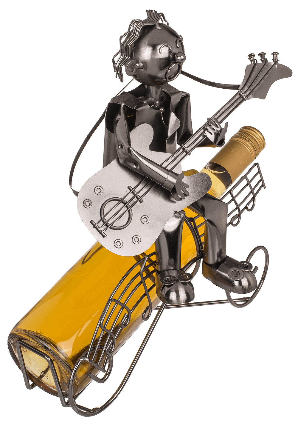 Metal bottle holder, Musican II,  ca. 28  x 25 cm