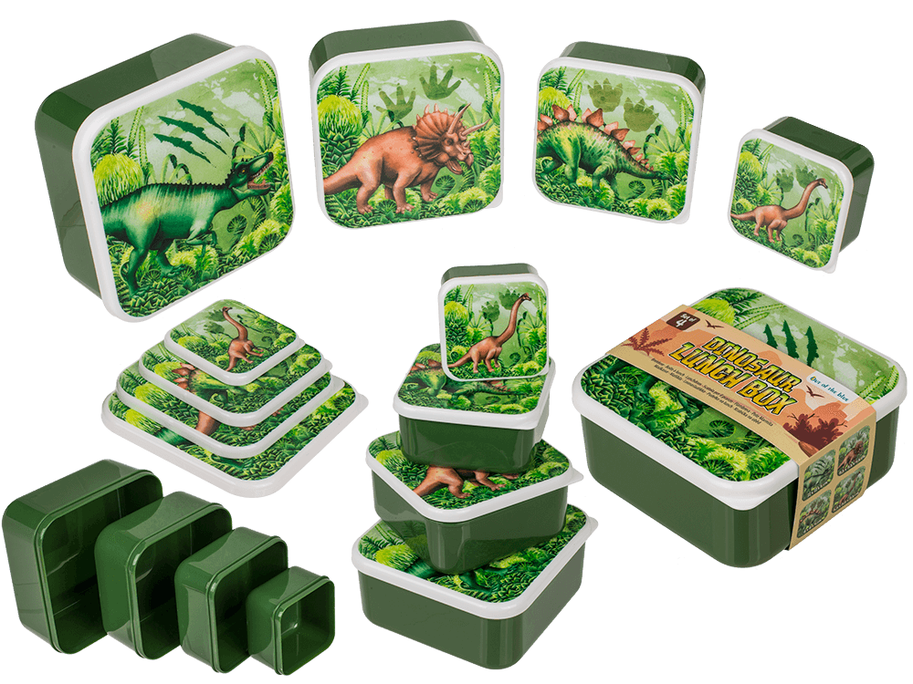 Lunch box, dinosaur, set of 4,
