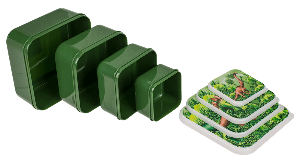 Lunch box, dinosaur, set of 4,