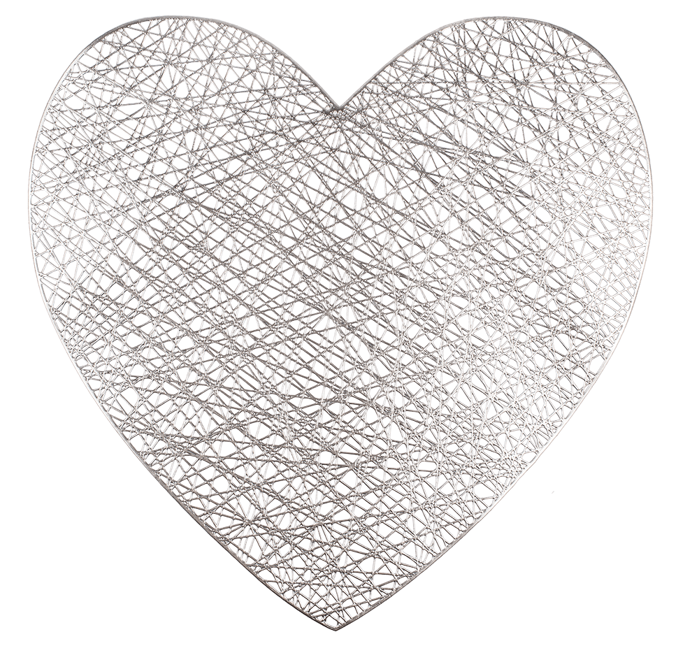 PVC placemat, Heart, 2 ass.,