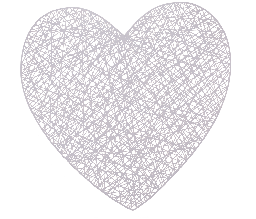 PVC placemat, Heart, 2 ass.,