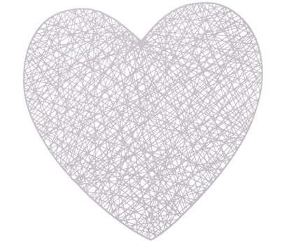 PVC placemat, Heart, 2 ass.,