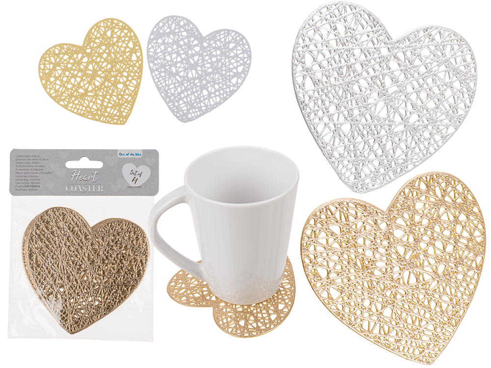 PVC Coaster, Heart, ca. 11 x 11 cm,