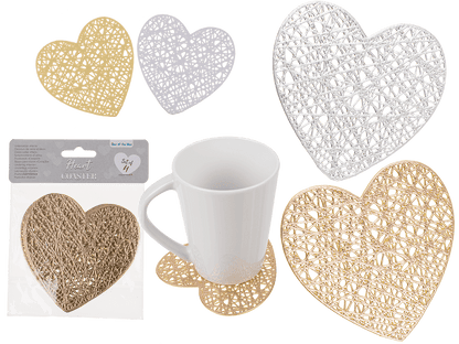 PVC Coaster, Heart, ca. 11 x 11 cm,