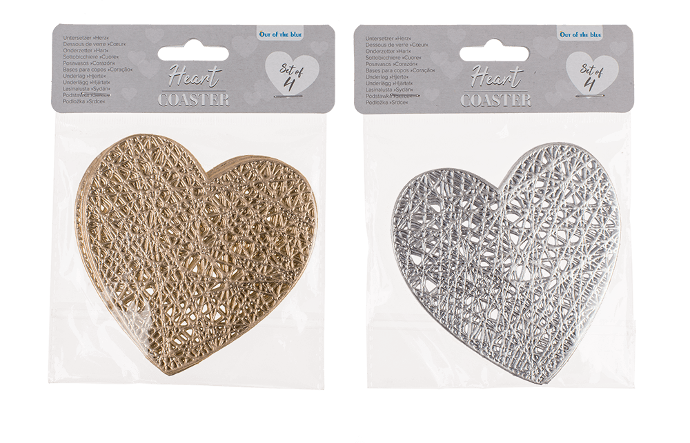 PVC Coaster, Heart, ca. 11 x 11 cm,