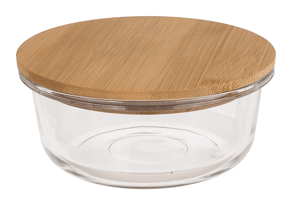 Glass storage box, for  400 ml, ca. 14 x14 cm,