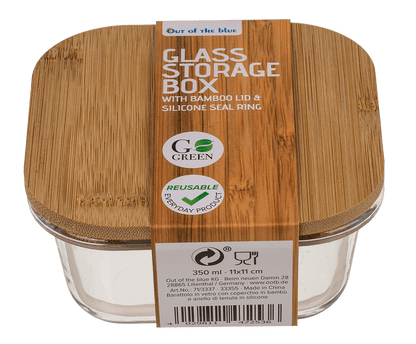 Glass storage box, for 350  ml, ca.12 x 12 cm,