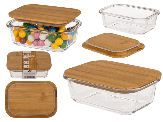 Glass storage box, for 350  ml, ca.15 x 11 cm,