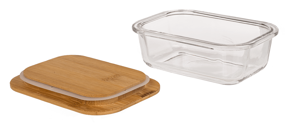 Glass storage box, for 350  ml, ca.15 x 11 cm,