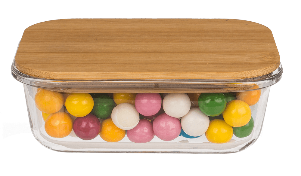 Glass storage box, for 350  ml, ca.15 x 11 cm,