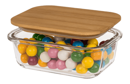 Glass storage box, for 350  ml, ca.15 x 11 cm,