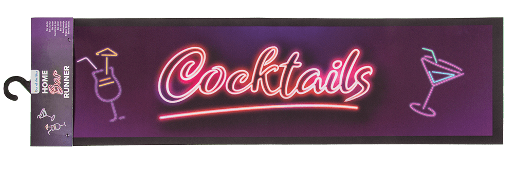 Home bar runner, Cocktails, approx. 89 x 25 cm,