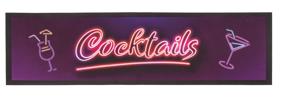 Home bar runner, Cocktails, approx. 89 x 25 cm,