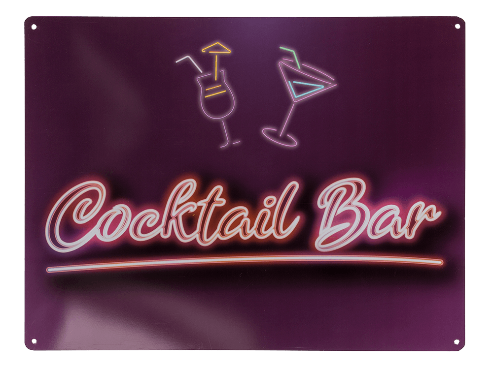 Metal sign, Cocktail Bar, approx. 30 x 40 cm