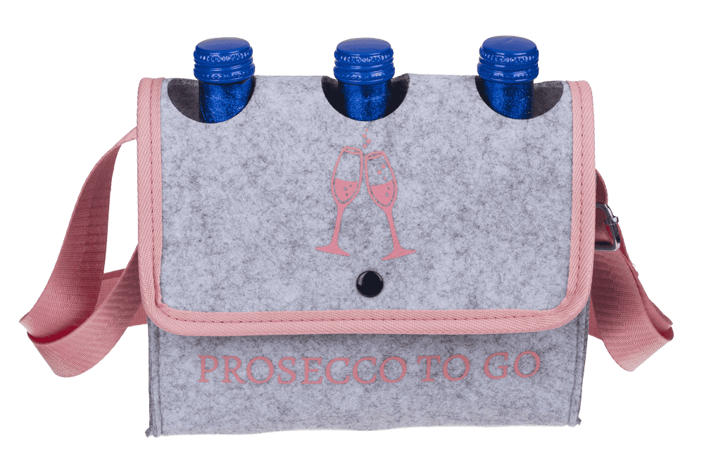 Light grey shoulder bag, Prosecco to Go,