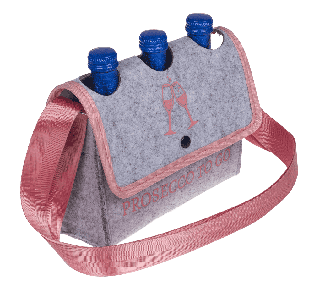 Light grey shoulder bag, Prosecco to Go,
