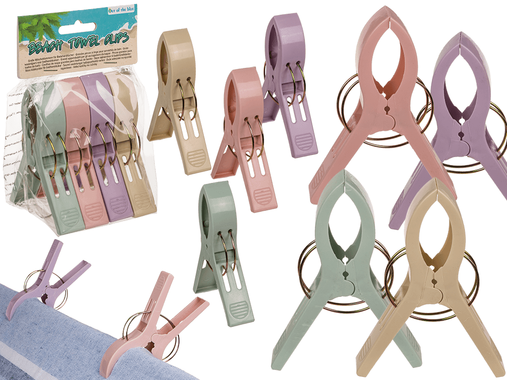 Big beach towel clips, pastell,
