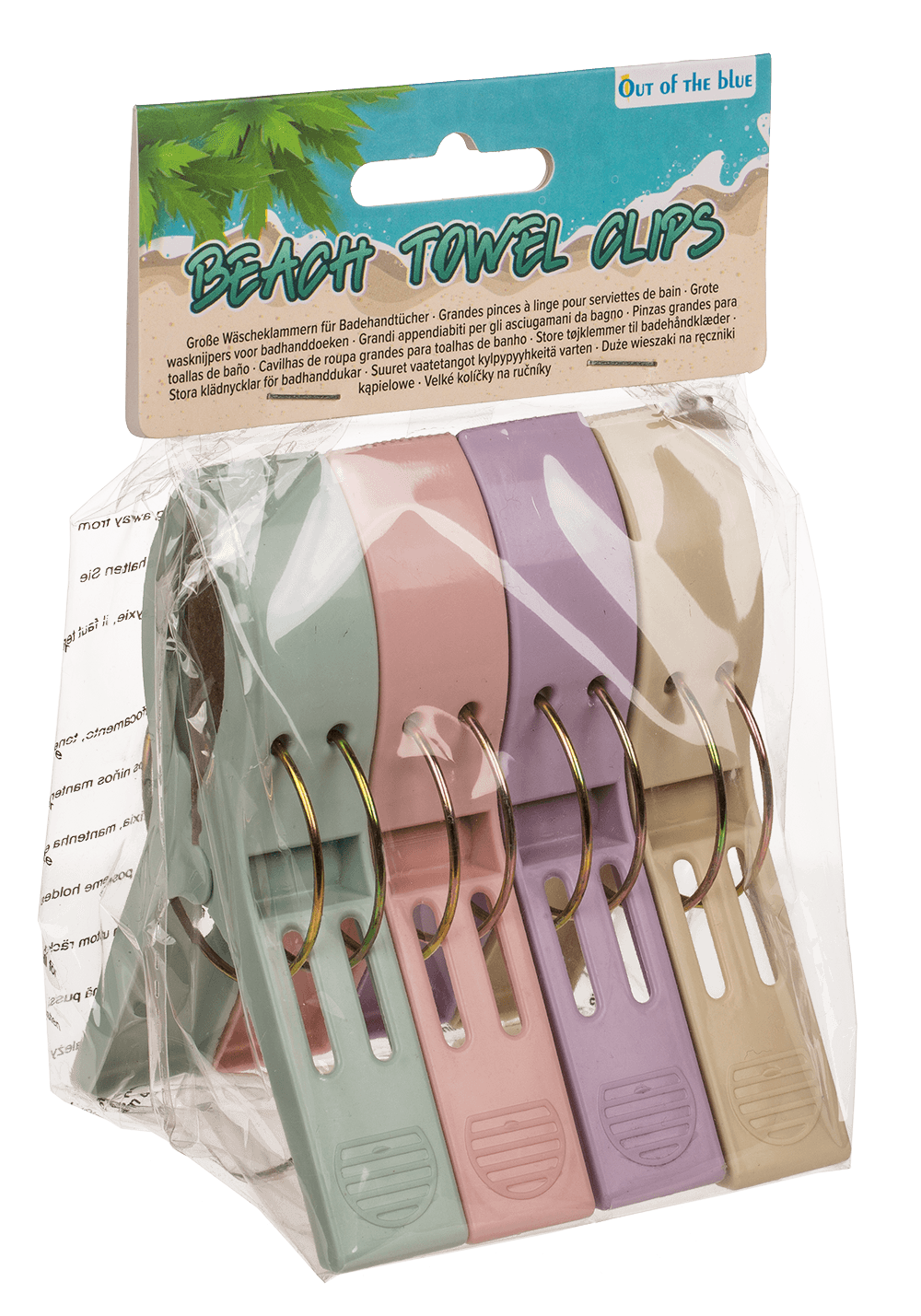 Big beach towel clips, pastell,
