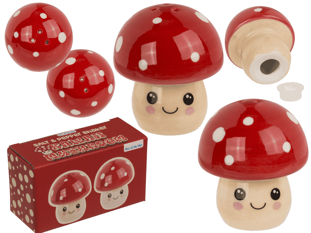 Salt & pepper shaker, Kawaii mushrooms,