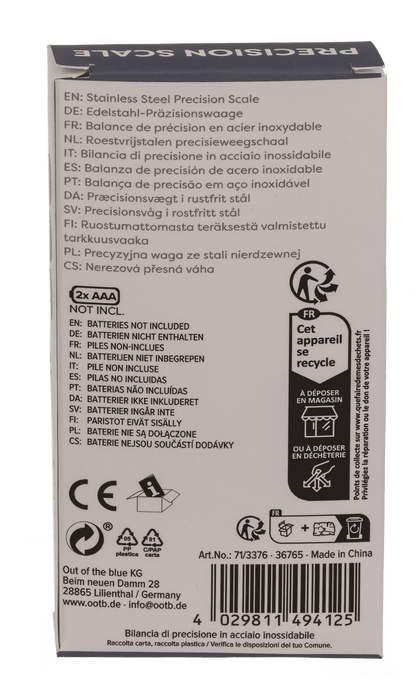 Stainless steel precision scales, 12 x 6 cm,