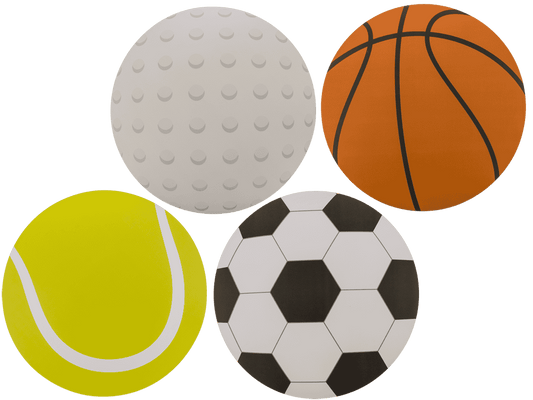 Polypropylen placemat, Sport Balls, D: 39 cm