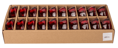 Red glass tealight holder, Heart,