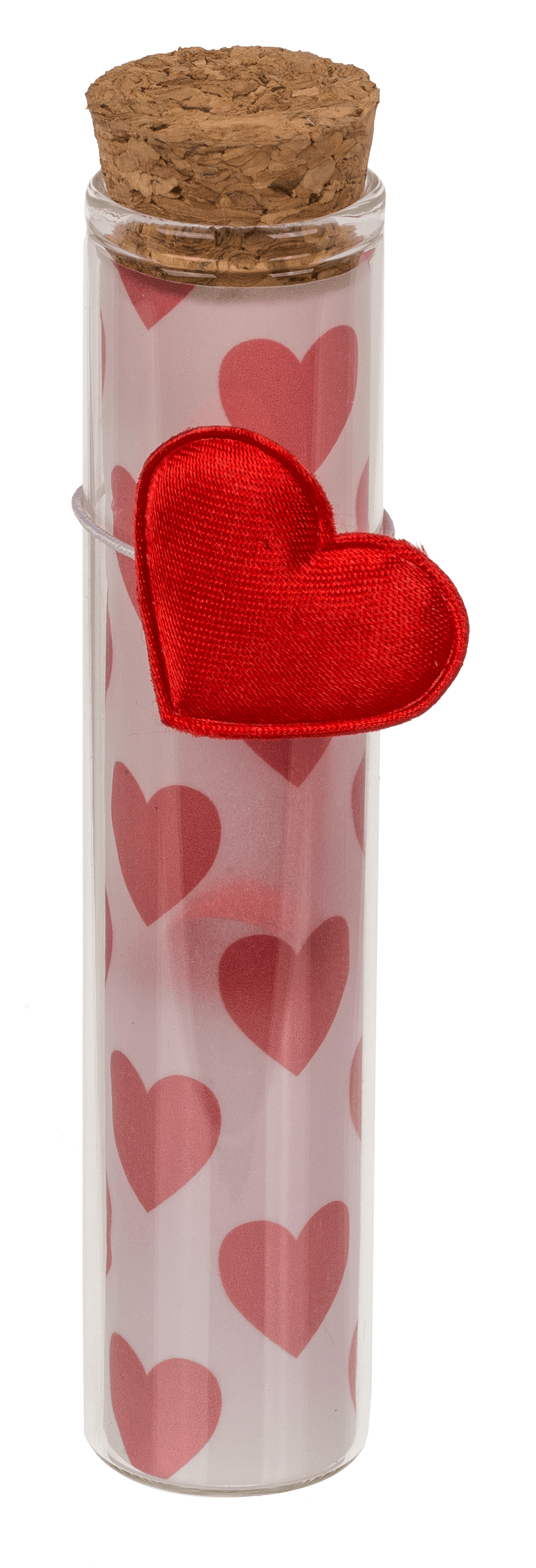 Glass bottle with cork stopper, Love,